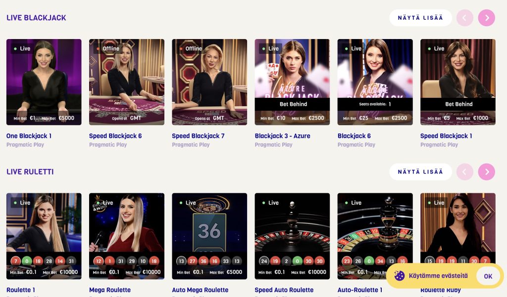 Lysti Live casino