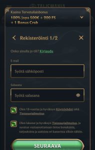 Talismania rekisteröidytään 3